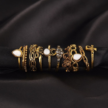 Load image into Gallery viewer, Vintage Flower Midi Rings 10pcs Set