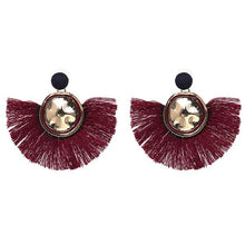 Load image into Gallery viewer, Bohemian Vintage Half Moon Tassel Earring