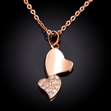 Load image into Gallery viewer, Romantic Double Heart Crystal Pendant Necklace