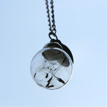 Load image into Gallery viewer, Natural Dandelion Seeds Wish Pendant