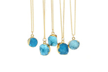 Load image into Gallery viewer, Blue Druzy Stone Necklace