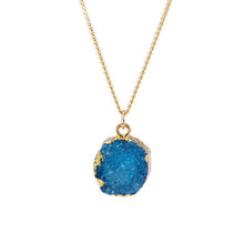 Load image into Gallery viewer, Blue Druzy Stone Necklace