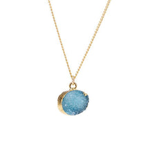Load image into Gallery viewer, Blue Druzy Stone Necklace