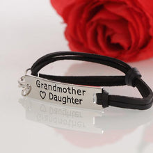 Load image into Gallery viewer, Grandmother Love Daughter Leather Strap Bracelet