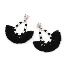 Load image into Gallery viewer, Bohemian Marble Tassel Drop Earrings
