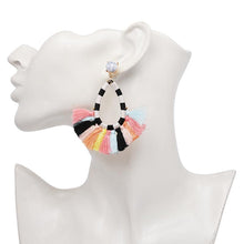 Load image into Gallery viewer, Bohemian Marble Tassel Drop Earrings