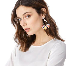 Load image into Gallery viewer, Bohemian Marble Tassel Drop Earrings
