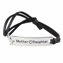 Load image into Gallery viewer, Mother Love Daughter Leather Strap Bracelet