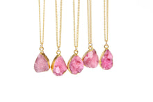 Load image into Gallery viewer, Pink Druzy Stone Necklace