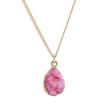 Load image into Gallery viewer, Pink Druzy Stone Necklace