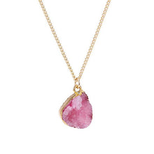 Load image into Gallery viewer, Pink Druzy Stone Necklace