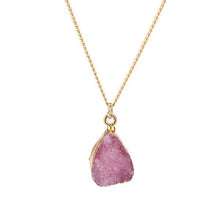 Load image into Gallery viewer, Pink Druzy Stone Necklace