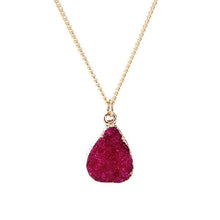 Load image into Gallery viewer, Rose Red Druzy Stone Necklace