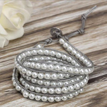 Load image into Gallery viewer, Snow Pearl Wrap Bracelet