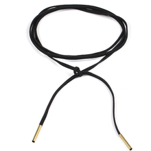 Load image into Gallery viewer, Black Thin Leather Strap Choker Necklace