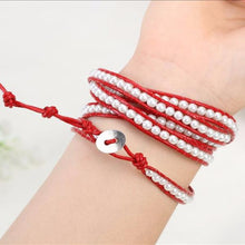 Load image into Gallery viewer, White Pearl on Red Leather