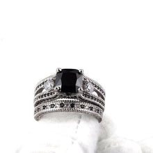 Load image into Gallery viewer, Black Agate Square Ring