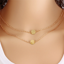 Load image into Gallery viewer, Double Layer Round Pendant Necklace