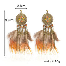 Load image into Gallery viewer, Dream Catcher Feather Tribal Earring
