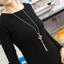 Load image into Gallery viewer, Crystal Long Drop Tassel Necklace
