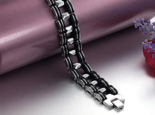 Load image into Gallery viewer, Black Strip Stainless Steel Bracelet
