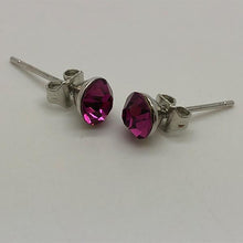 Load image into Gallery viewer, Pink Crystal Alloy with Chromium Plating Studs Butterfly Back
