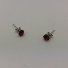Load image into Gallery viewer, Pink Crystal Alloy with Chromium Plating Studs Butterfly Back
