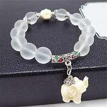 Load image into Gallery viewer, Natural Frosted Elephant Bracelet
