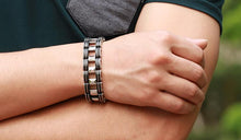 Load image into Gallery viewer, Black Strip Stainless Steel Bracelet
