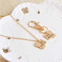 Load image into Gallery viewer, Best Friend Dog Bone Pendant Keychain Set
