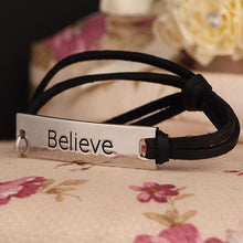 Load image into Gallery viewer, Believe Leather Strap Bracelet
