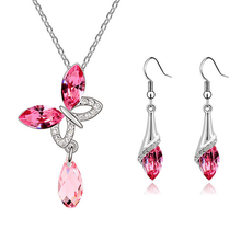 Load image into Gallery viewer, Butterfly Raindrop Pendant Set
