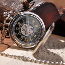 Load image into Gallery viewer, Silver Shield Full Hunter Pocket Watch
