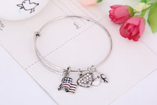 Load image into Gallery viewer, Flag Love Charm Bangle
