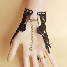 Load image into Gallery viewer, Midnight Lace Ring-to-Wrist Bracelet
