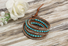 Load image into Gallery viewer, Turquoise Desert Hex Wrap Bracelet
