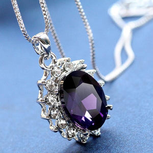 3 Carat Handcrafted Alexandrite Pendant with Silver Plated Chain
