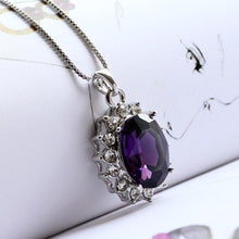 Load image into Gallery viewer, 3 Carat Handcrafted Alexandrite Pendant with Silver Plated Chain

