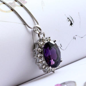 3 Carat Handcrafted Alexandrite Pendant with Silver Plated Chain