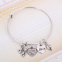 Load image into Gallery viewer, Music Note Charm Bangle
