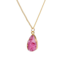 Load image into Gallery viewer, Pink Druzy Stone Necklace
