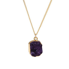 Load image into Gallery viewer, Purple Druzy Stone Necklace
