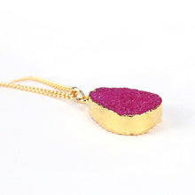 Load image into Gallery viewer, Rose Red Druzy Stone Necklace

