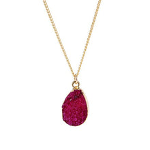 Load image into Gallery viewer, Rose Red Druzy Stone Necklace

