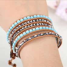 Load image into Gallery viewer, Turquoise Hex Wrap Bracelet
