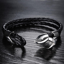 Load image into Gallery viewer, Men's Angels Wing Silver Plated Bracelet
