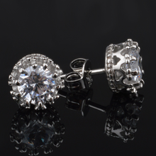 Load image into Gallery viewer, Silver Crown Earrings
