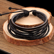 Load image into Gallery viewer, Rustic Leather Wrap Bracelet
