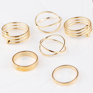6pc Gold Stackable Ring Set