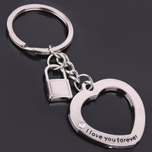 Load image into Gallery viewer, Couple's Key and Lock Keychain
